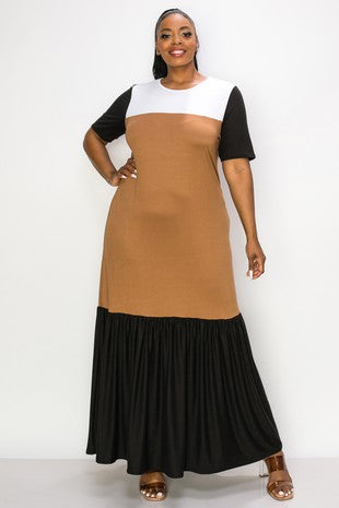 Brittany Plus Size Color Block Dress