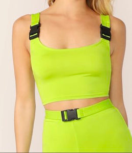 Neon Green Two Piece Short Set