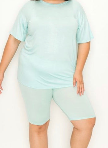 EXTRA PLUS SIZE AQUA 2 PIECE SET