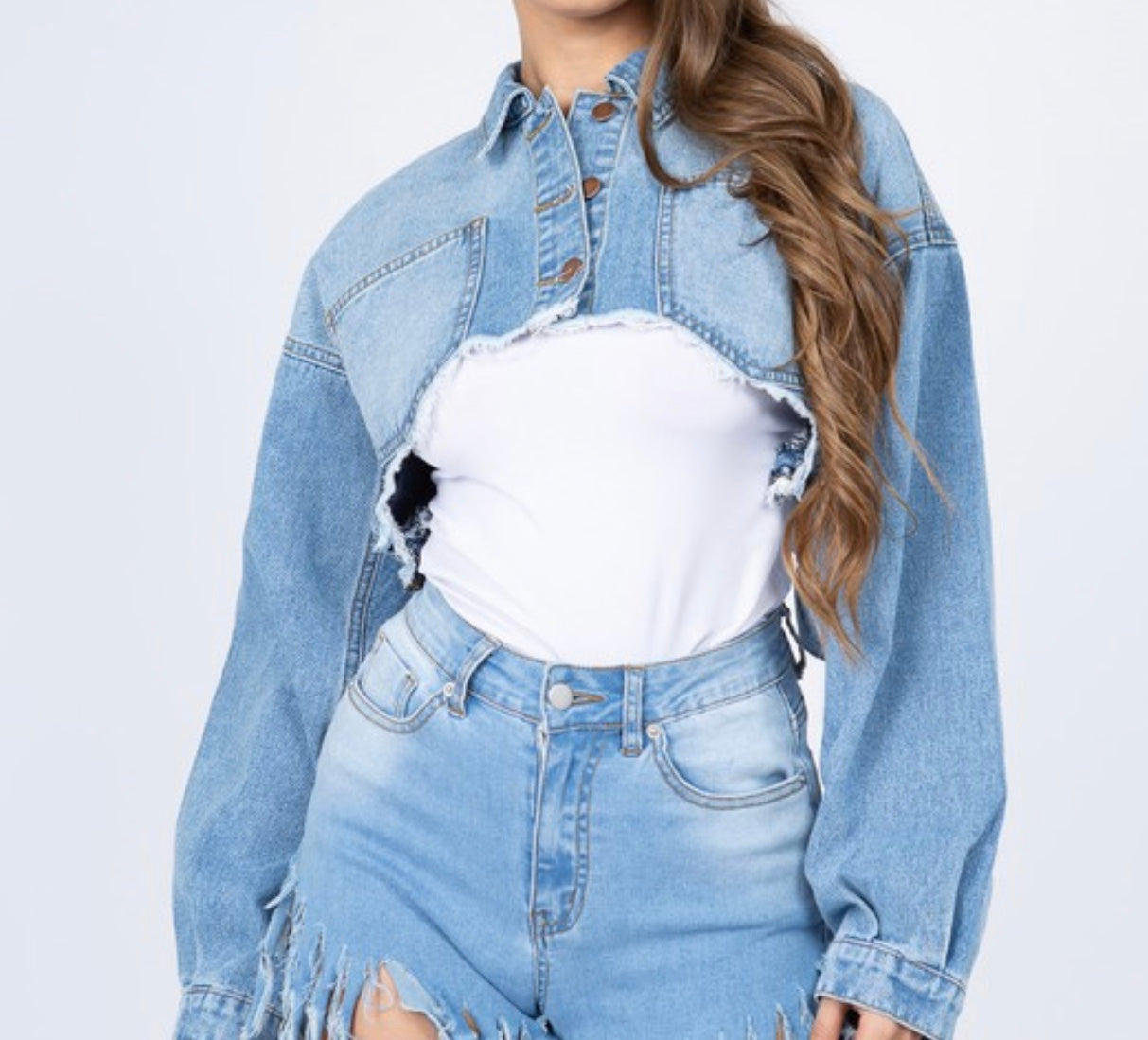 Denim Cropped Jacket