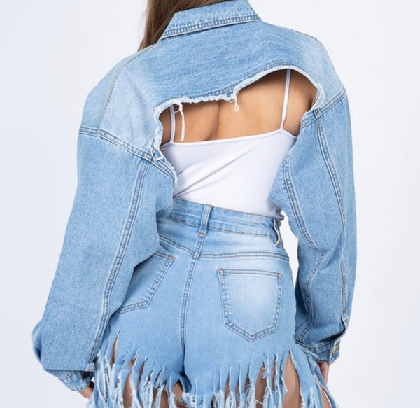 Denim Cropped Jacket