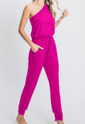 "Vicki" One Shoulder Jumpsuit