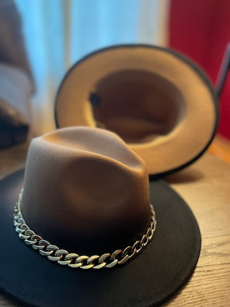 Ombre Fedora with Cuban Chain