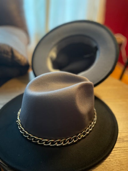 Ombre Fedora with Cuban Chain