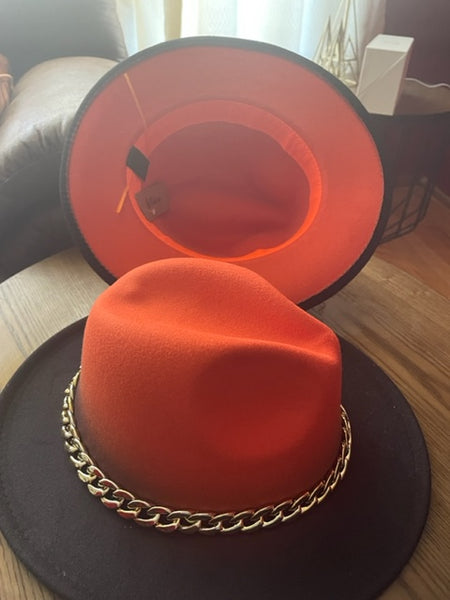 Ombre Fedora with Cuban Chain