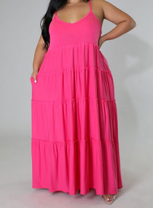 Plus Size Tiffany Cami Maxi Dress with pockets