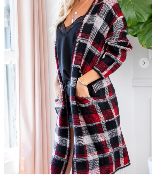 "Laurie" plaid cardigan